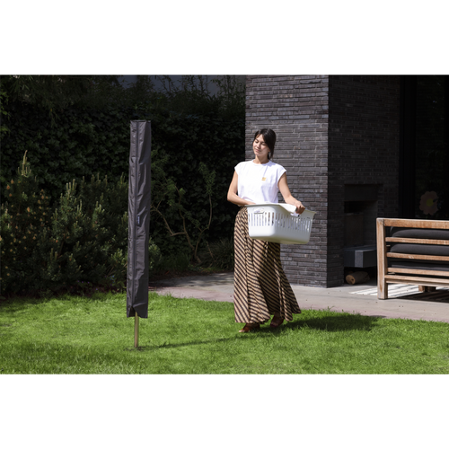 Brabantia Droogmolen Essential, 40 meter met bodemhuls, doorsnede 35 mm, met hoes - Metallic Grey