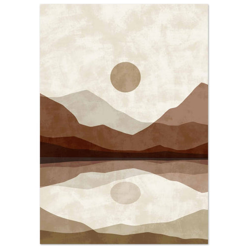 Artfulprints Poster met Lijst Boho – Mirror mountain   - 50x70 cm - Meerkleurig