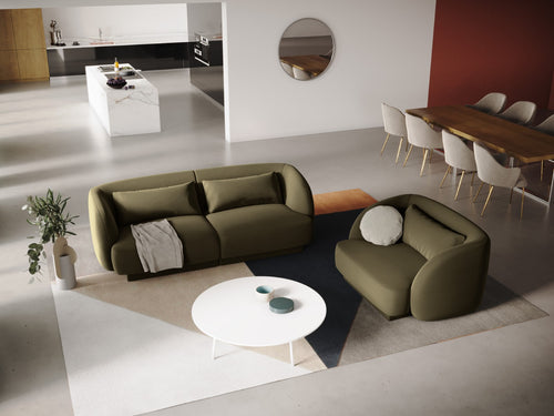 Cosmopolitan Design Fauteuil Tulum flueel, groente - 90x103x70cm