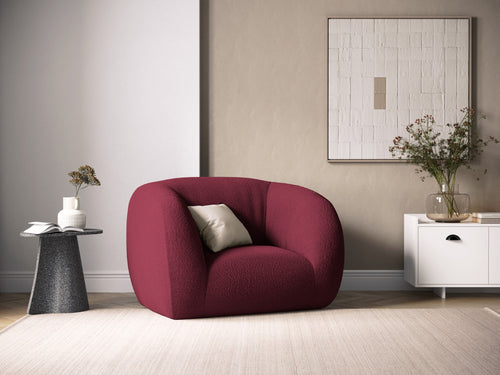 Cosmopolitan Design Fauteuil Essen boucle, bordeaux - 95x130x86cm