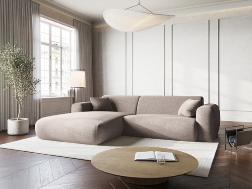 Cosmopolitan Design linker hoekbank Nolio 4-zits, chenille, beige - 170x235x72cm