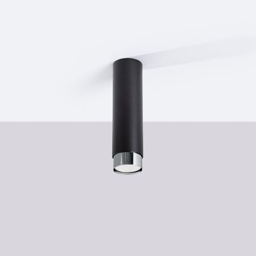 Sollux Lighting Plafondlamp NERO 22,5 zwart/chroom - 6x6x22,5cm