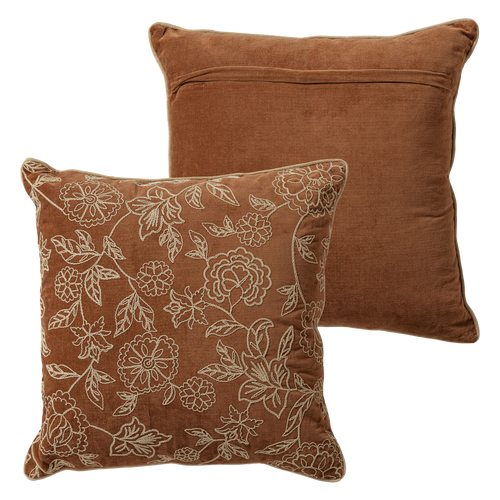 WOOOD kussens bruin/ecru Rela - Set Van 4 - 50x50x10