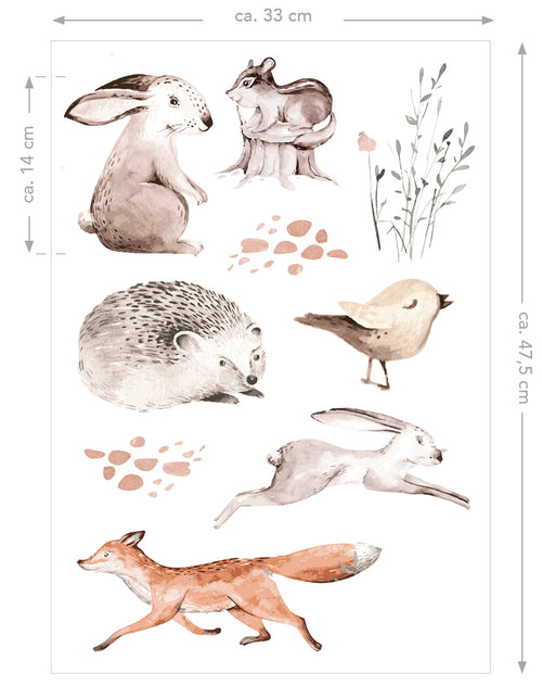 ESTAhome muursticker bosdieren bruin - 33 x 47.5 cm - 156116