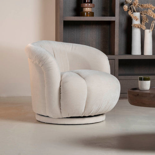 DÉJA Living Fauteuil Arby - Beige Stof/Metaal - 86x84x70cm - vtwonen shop