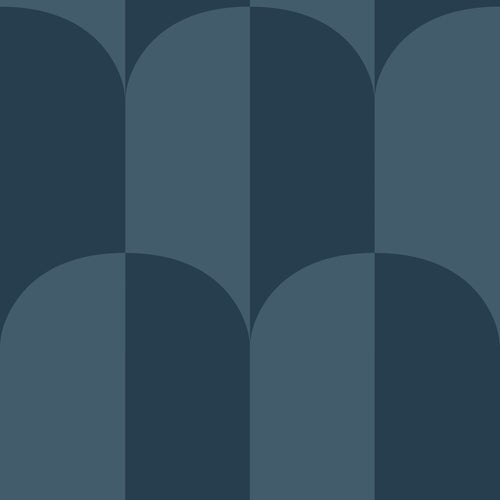 ESTAhome behang art deco bogen vergrijsd donker blauw - 53 cm x 10.05 m - 139996 - vtwonen shop