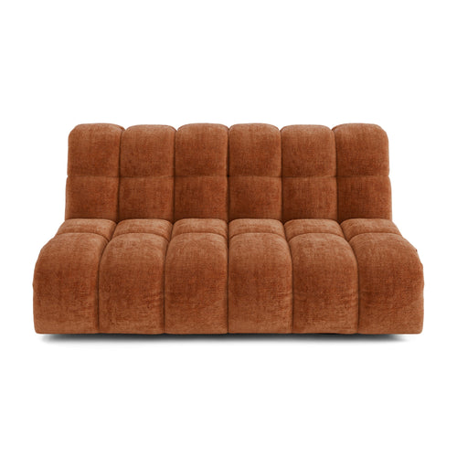 Premium Interiors - Bank SEVEN - gewaafd fluweel terracotta 162cm
