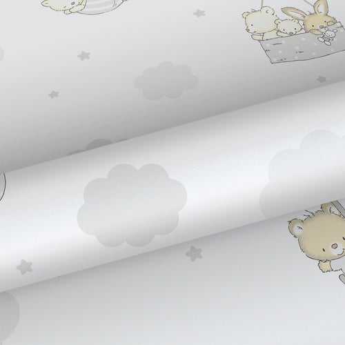 Sanders & Sanders behang dieren grijs en wit - 53 cm x 10 m - 640445