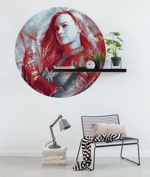 Sanders & Sanders zelfklevende behangcirkel The Avengers Captain Marvel rood Ø 128 cm 612045