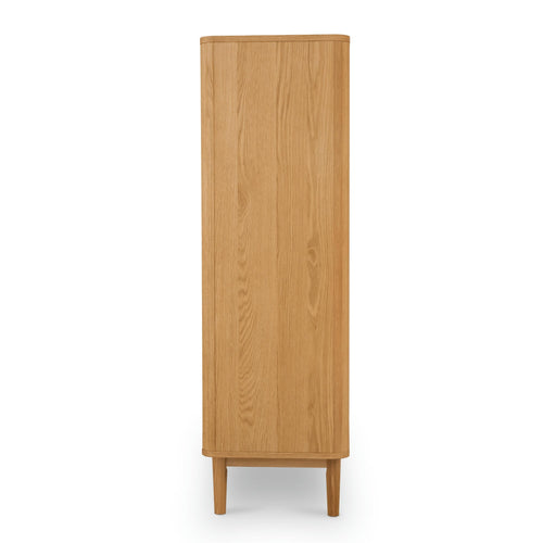 Furnhouse vitrinekast Nyborg - Natuurlijk eikenhout - MDF, Eikenfineer, Glas - 45x123x146