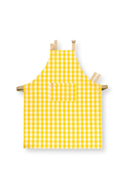 Pip Studio Schort - Check - Geel