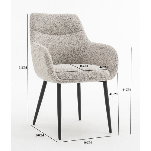 DÉJA Living Eetkamerstoel Noé - Beige/Zwart - Zithoogte 47cm - Set van 2 - vtwonen shop