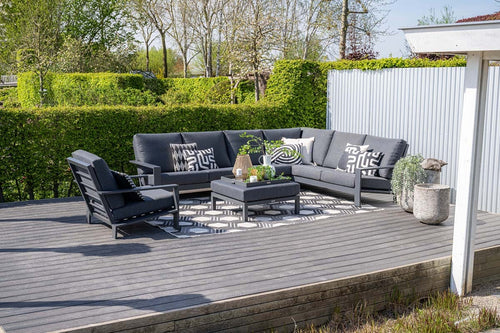 Lounge hoekbank Lincoln - met lounge fauteuil - 5-persoons