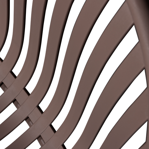 WOOOD loungestoel met hocker Bruce - Polypropeen/Metaal - Paars/Bruin - 73x81x72