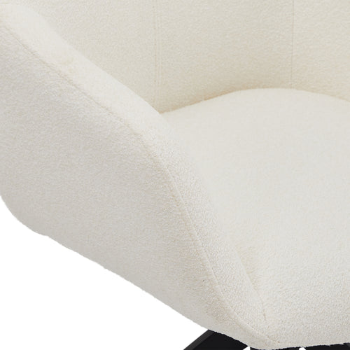 Furnhouse eetkamerstoelen armleuning Helena - Crème wit - Stof (Bouclé) - Set van 2