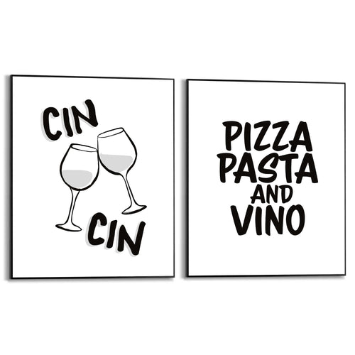 Reinders Cin Cin Moments schilderijen set -  zwart - keuken - 50x40cm