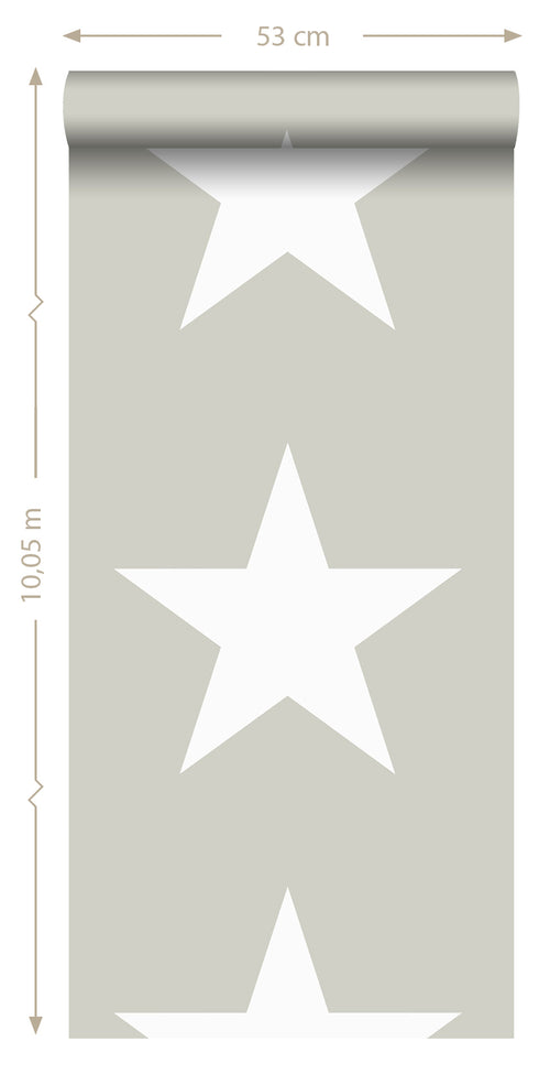 ESTAhome behang sterren donker beige - 53 cm x 10.05 m - 138947