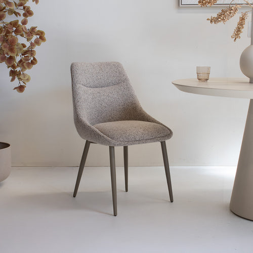 DÉJA Living Eetkamerstoel Malou - Taupe/Taupe - Set van 2 - vtwonen shop