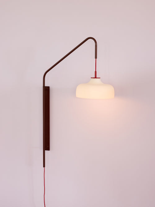 Hübsch wandlamp Current - glas/ijzer - 71x30xh111cm