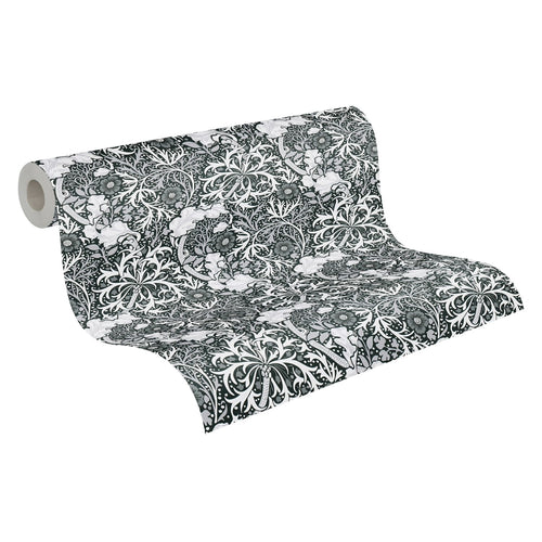 Livingwalls behang bloemmotief wit, zwart en grijs - 53 cm x 10.05 m - AS-390595 - vtwonen shop