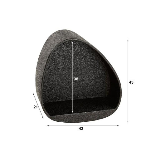 Giga Meubel Wandschap Metallic Driehoek - Grijs Metaal - 42x21x45cm - vtwonen shop