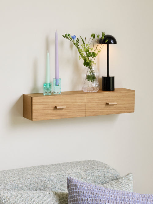 Hübsch plank Shuno - mdf/eikenfineer/eikenhout - 60x14xh12cm