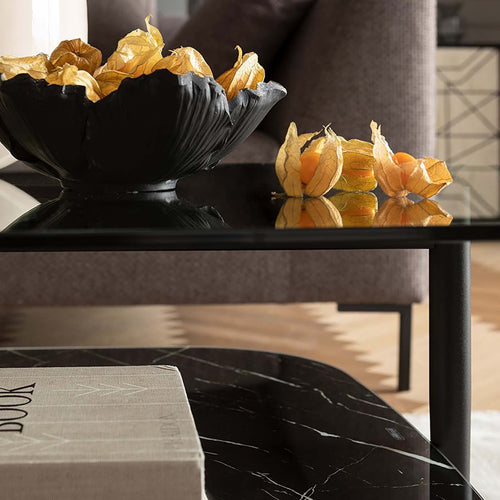 Kare Design Beker Flower Bloom Zwart Gouden Ø25cm
