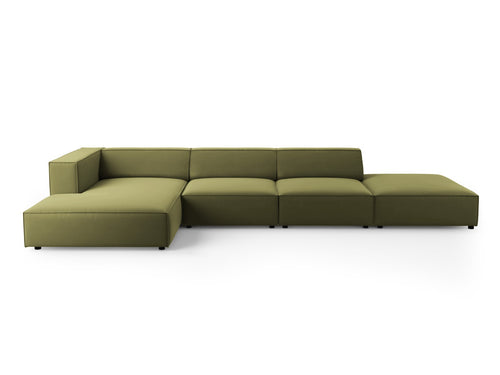 Cosmopolitan Design linker hoekbank Arendal 5-zits, flueel, lichtgroen - 166x341x70cm