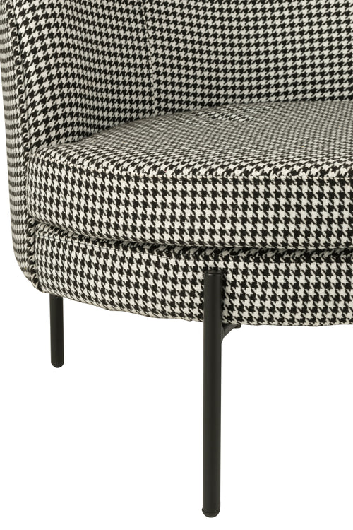 J-Line zetel Pied-De-Poule - ijzer - zwart/wit