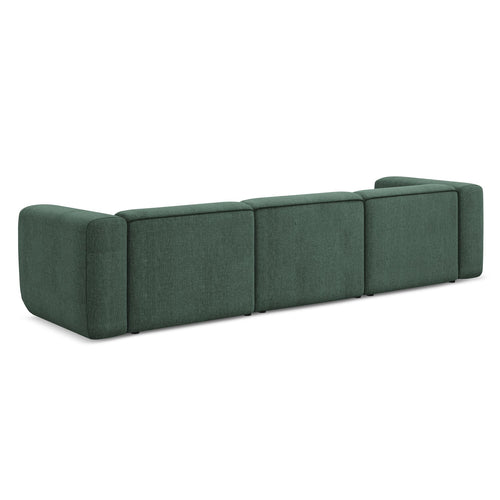 LaMiaSofa 4-zits bank Bari - chenille stof - groente - 319x89x70