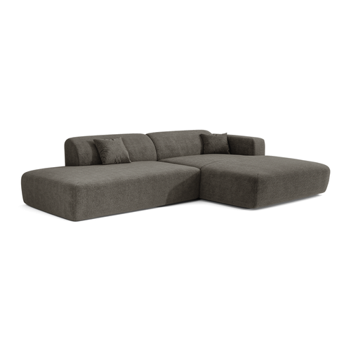 Sia Home - Rechte hoekbanken MYRA - Fluweel met patroon - Grijs - 300cm - vtwonen shop