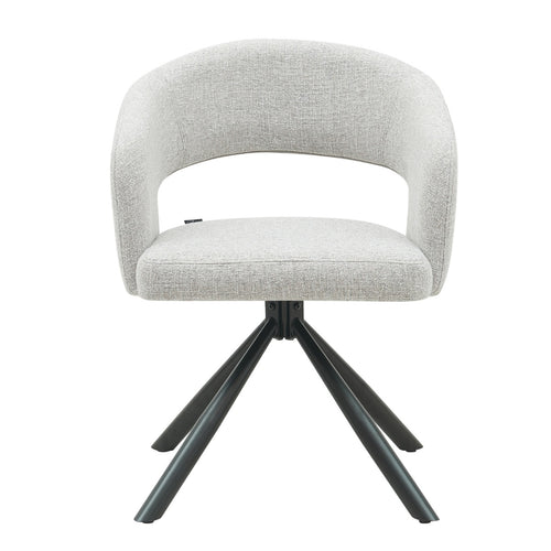 DÉJA Living Eetkamerstoel Elle - Greige Stof - Zithoogte 48cm - Set van 2