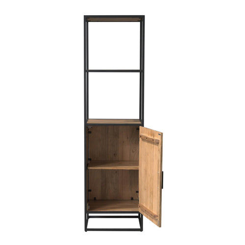 Starfurn Boekenkast Dakota - Naturel Hout - 1-Deur - 55x45x200cm