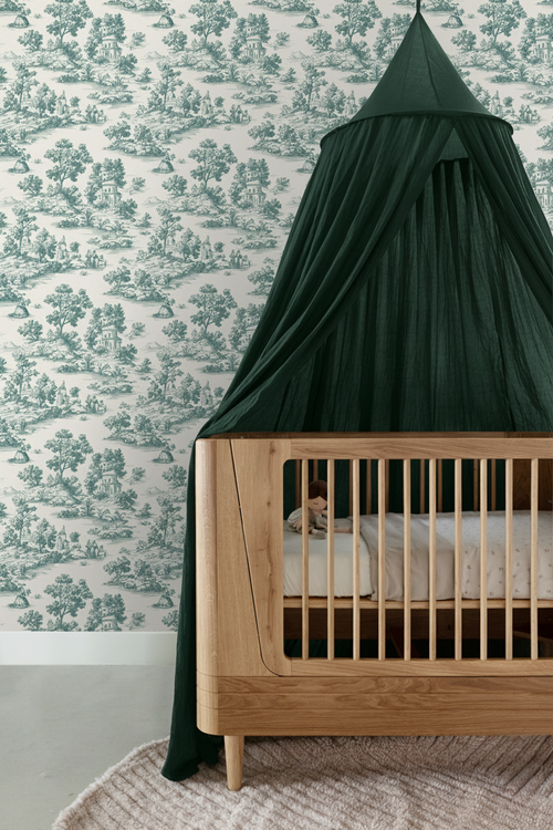 Sanders & Sanders behang toile de jouy print groen - 53 cm x 10 m - 641033
