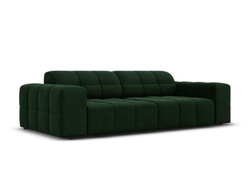 Cosmopolitan Design Bank Chicago 3-zits, flueel flessengroen - 102x212x78cm