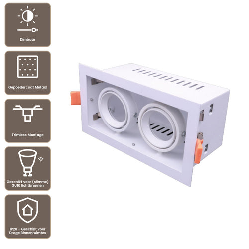Artdelight Inbouwspot Tavira 2L - Wit