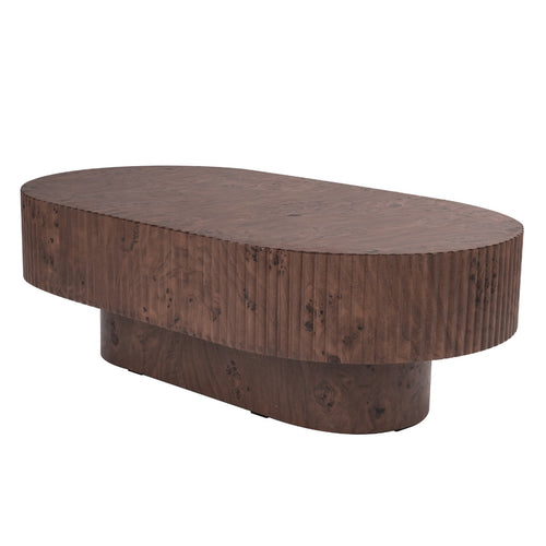 Giga Meubel Salontafel Jelte - Ovaal Walnoot Hout - 110x60x36cm