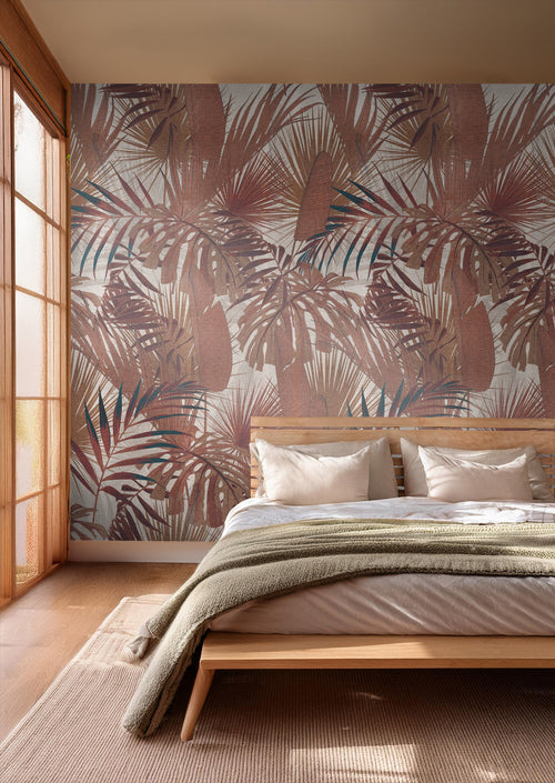 Livingwalls fotobehang jungle-motief terracotta en beige - 159 x 280 cm - AS-391802