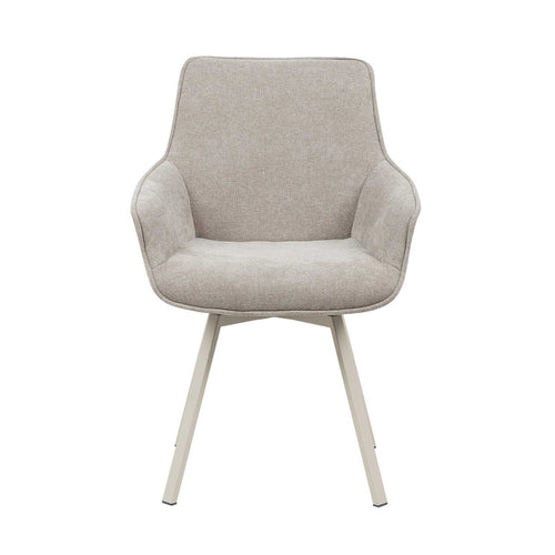 StarFurn Eetkamerstoel Mees - Taupe Stof - Set van 2 - vtwonen shop