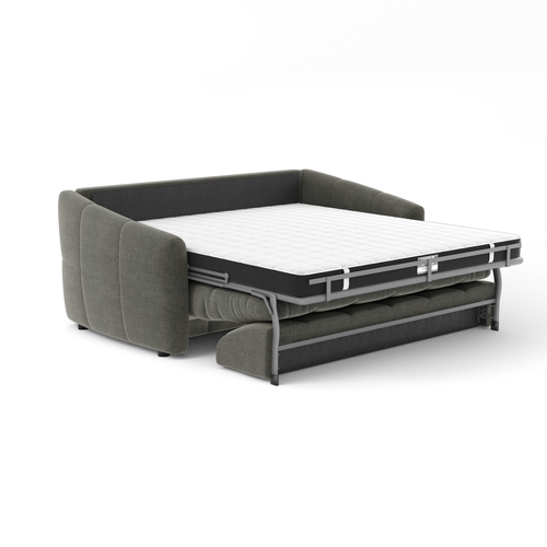 Sia Home - Dunlopillo-slaapbank 140 cm NORA - fluweel grafietgrijs 225cm
