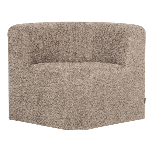 WOOOD eetbank hoek met rugleuning Mojo Base - Wollig - Donkerzand - 83x80x80