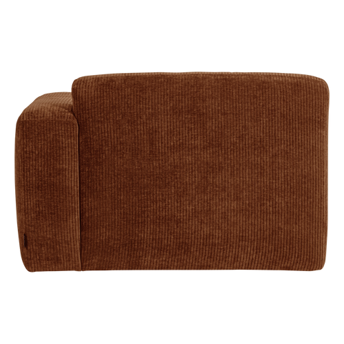 WOOOD chaise longue bank rechts Mojo Base - Rib - Roestbruin - 74x112x162