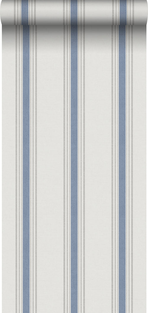 Sanders & Sanders behang strepen donkerblauw en beige - 53 cm x 10 m - 640203
