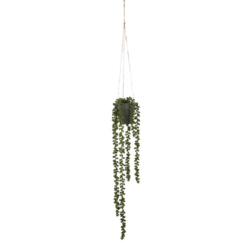 Mica Decorations Senecio Kunst Hangplant - H56 x Ø9 cm - Groen - vtwonen shop