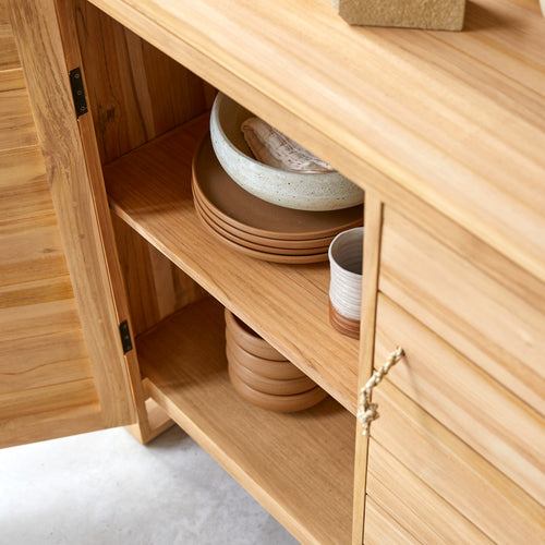 Tikamoon Buffet van massief teakhout 170 cm - Naturel - vtwonen shop
