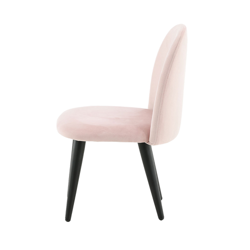 Nest living Britta velvet kinderstoel roze - met zwarte poten - vtwonen shop