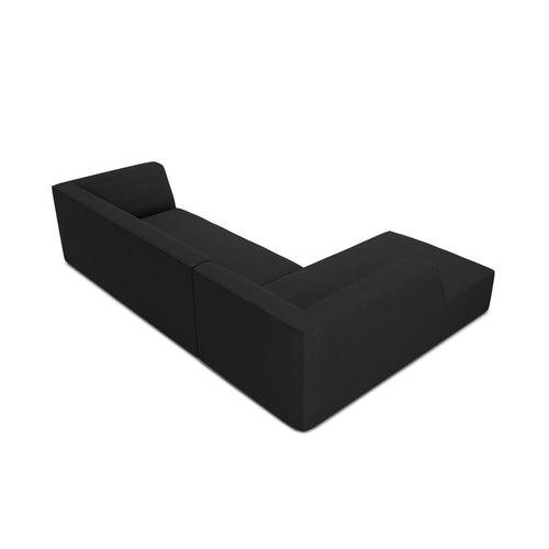 Cosmopolitan Design - Modulaire hoekbank links Siena 4-zits, structurele stof zwart - 180x273x69cm