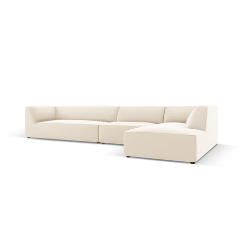 Cosmopolitan Design - Modulaire hoekbank rechts Siena 5-zits, imitatieleer lichtbeige - 180x366x69cm