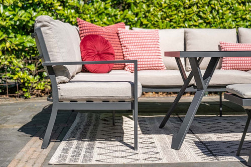 Sergio aluminium lounge-diningset - 8-persoons - links - zand - vtwonen shop