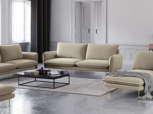 Cosmopolitan Design Bank Vienna 3-zits, structurele stof, beige - 92x200x95cm